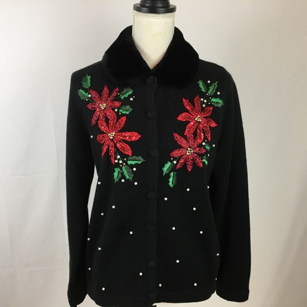 VTG Basic Edition Christmas Holiday Cardigan Small
